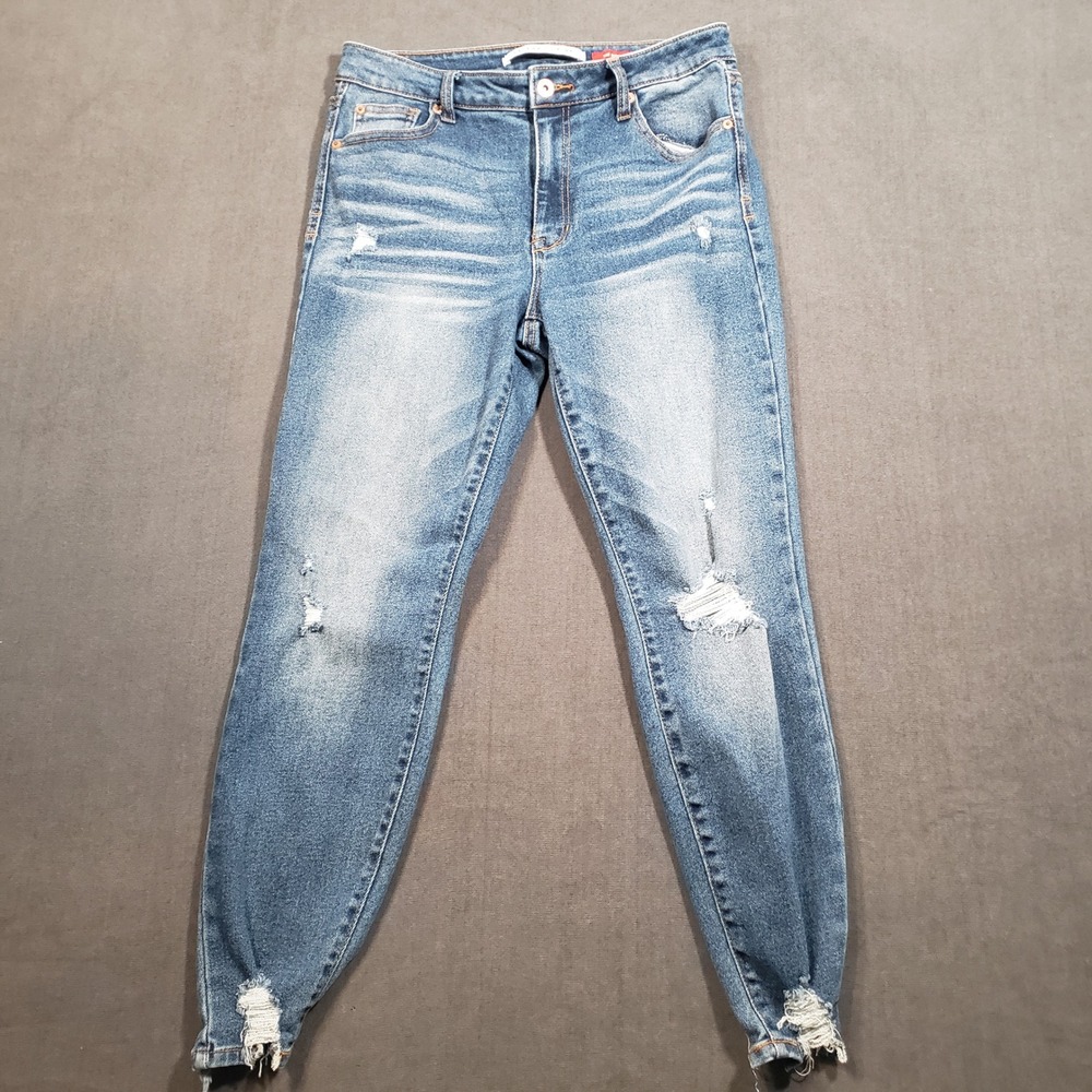 Celebrity Pink Skinny Jeans Womens 11/30 Blue Distressed The Rider Tapped Out